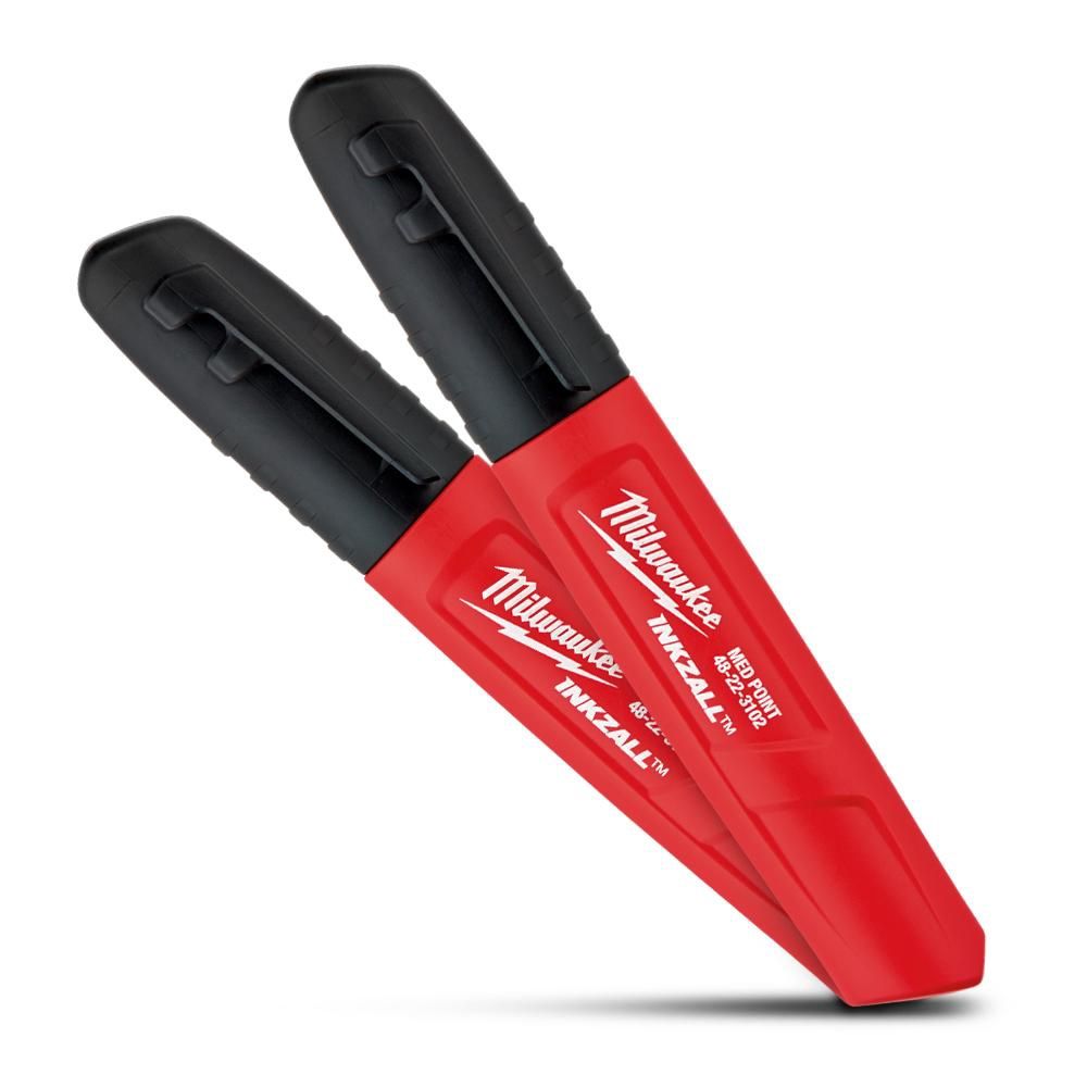 Milwaukee 48223102 INKZALL™ Black Medium Point Marker - 2 Pack