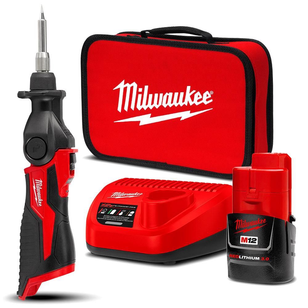 Milwaukee M12SI-301B 12V 3.0Ah Li-Ion Cordless Soldering Iron Combo Kit