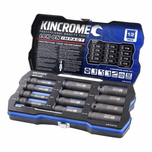 Kincrome K27073 LOK-ON Deep Impact Socket Set 12 Piece 1/2&quot; Drive
