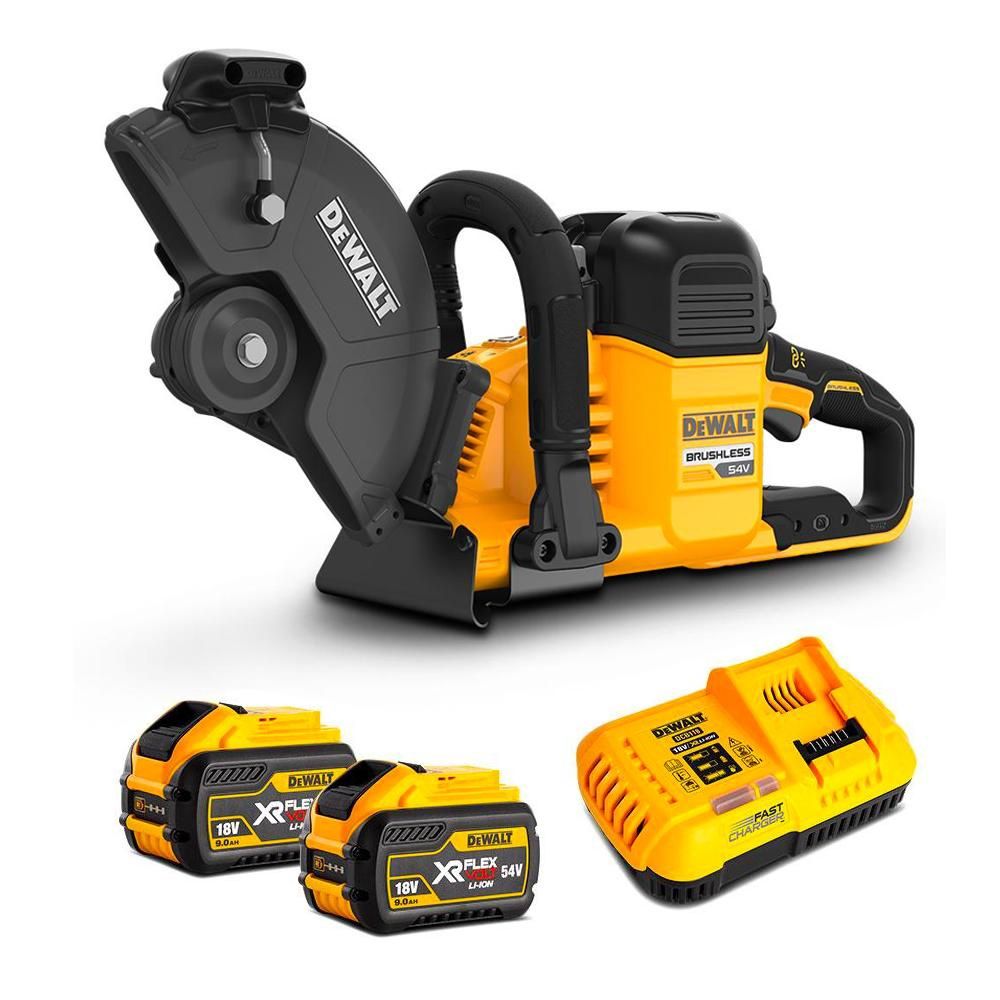 DeWalt DCS691X2-XE 54V 9.0Ah FlexVolt XR Li-ion Cordless Brushless 230mm (9&quot;) Cut-Off Concrete Saw Combo Kit