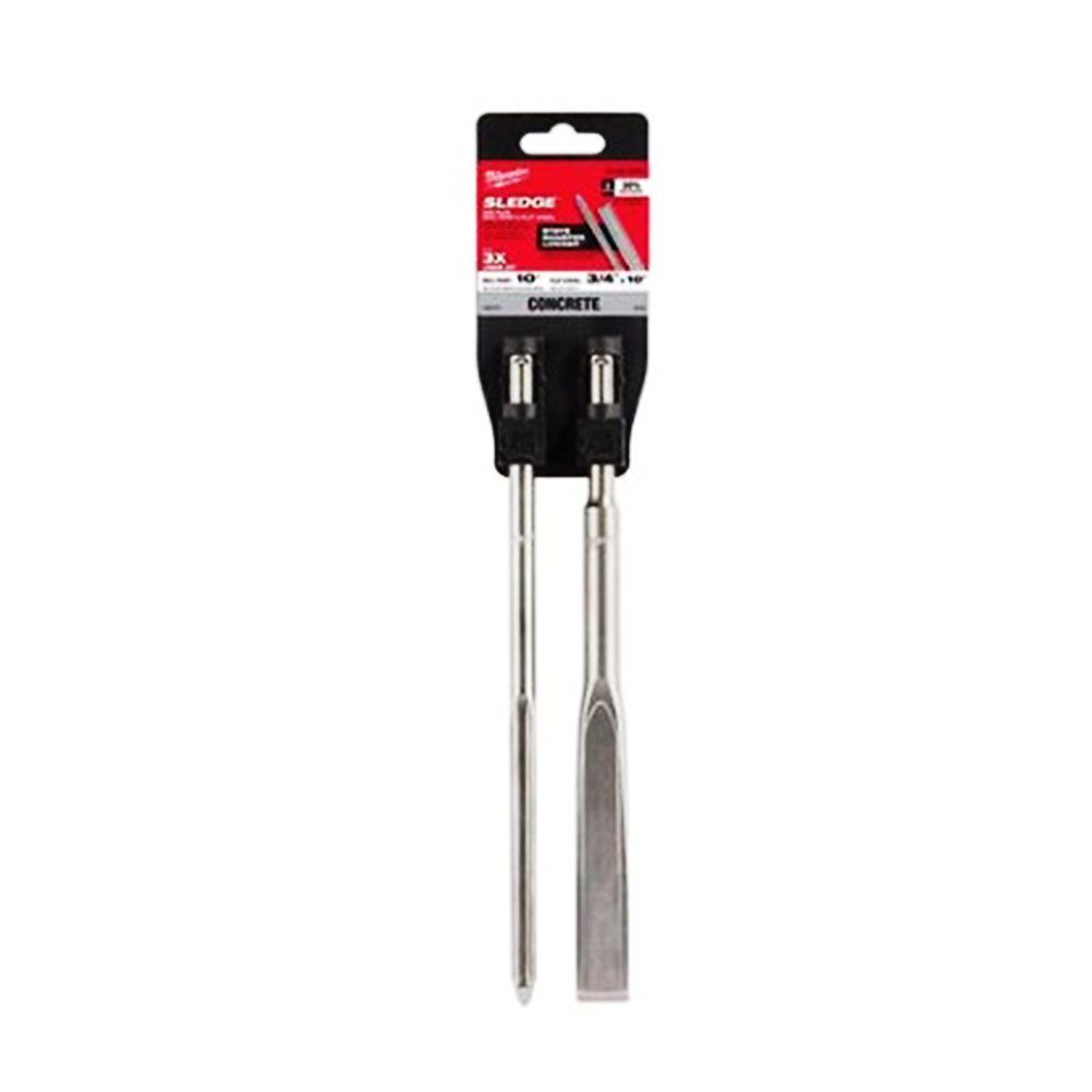 Milwaukee 48626080 2pce SDS Plus SLEDGE Premium Point and Flat Chisel Set