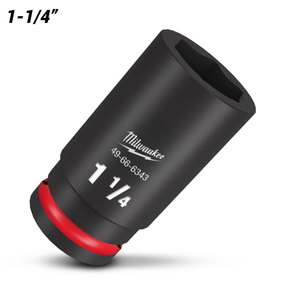 Milwaukee 49666343 3/4&quot; Drive 1-1/4&quot; SAE Shockwave Deep 6 Point Impact Socket