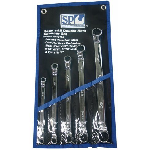 SP Tools SP10185 Ring Spanner Set - 5 Piece SAE 40 Deg. Offset