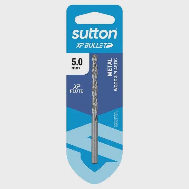 SUTTON D220H0500 5mm x 86mm HSS Bright Xtreme Precision - XP Bullet Jobber Drill Bit