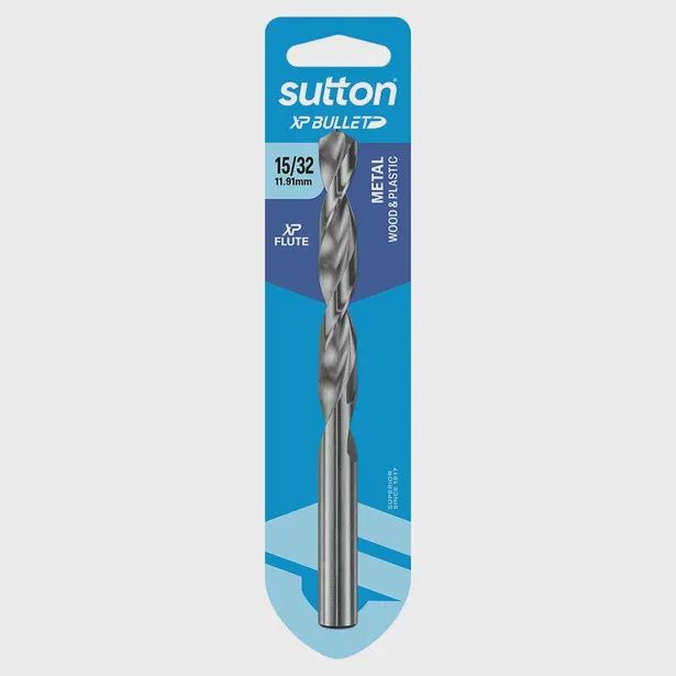 SUTTON D220H1191 15/32&quot; x 151mm HSS Bright Xtreme Precision - XP Bullet Jobber Drill Bit
