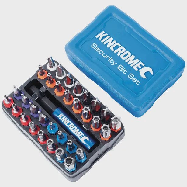 KINCROME 13648 33 Piece 1/4inch Hex Drive Security Bit &amp; Holder Set