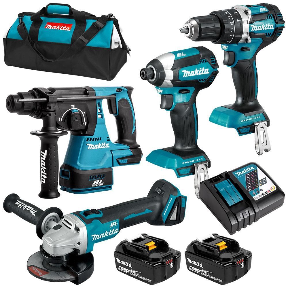Makita DLX4102T 18V 5.0Ah Li-ion Cordless Brushless 4pce Combo Kit