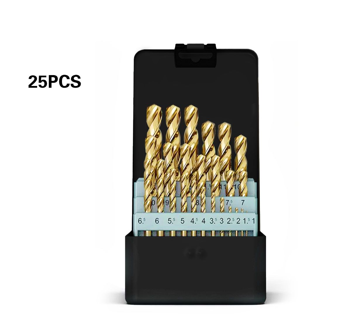 LEXEM M35HSSSET25 25 Piece M35 HSS Cobalt High Speed Drill Bit Set