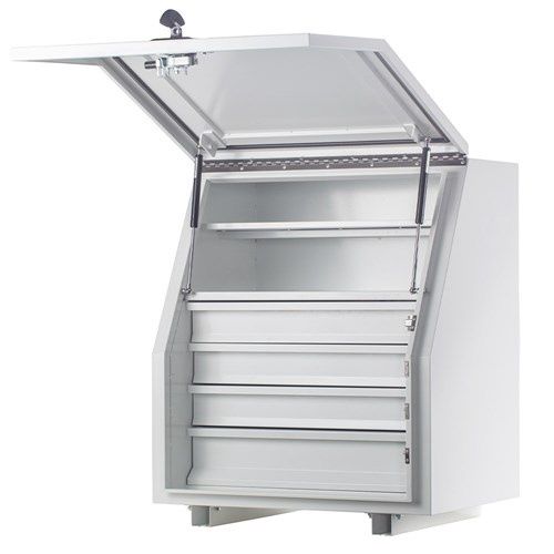 KA BOXES KA715D4CG 715mm series 4 Drawer &amp; 2 Shelf UTE BOX Charcoal Grey