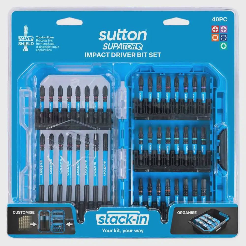 SUTTON S250S40A Assorted Impact Stack-In Screwdriver Bit Set - 40 Piece