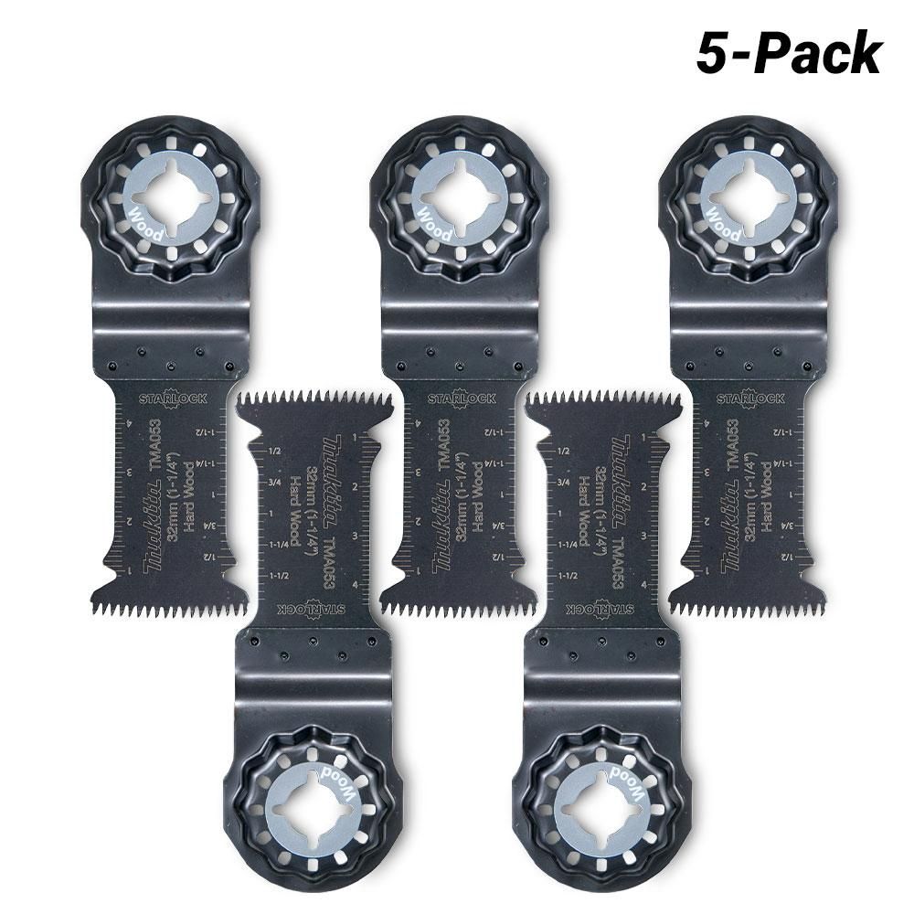 Makita B-64870-5 5-Pack 32mm Starlock Multi Tool Plunge Cut Blades