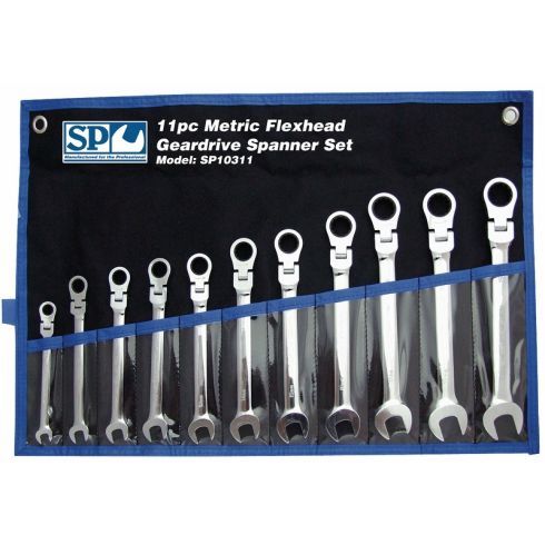 SP Tools SP10311 Gear Spanner Set 11 Piece Metric Flexhead