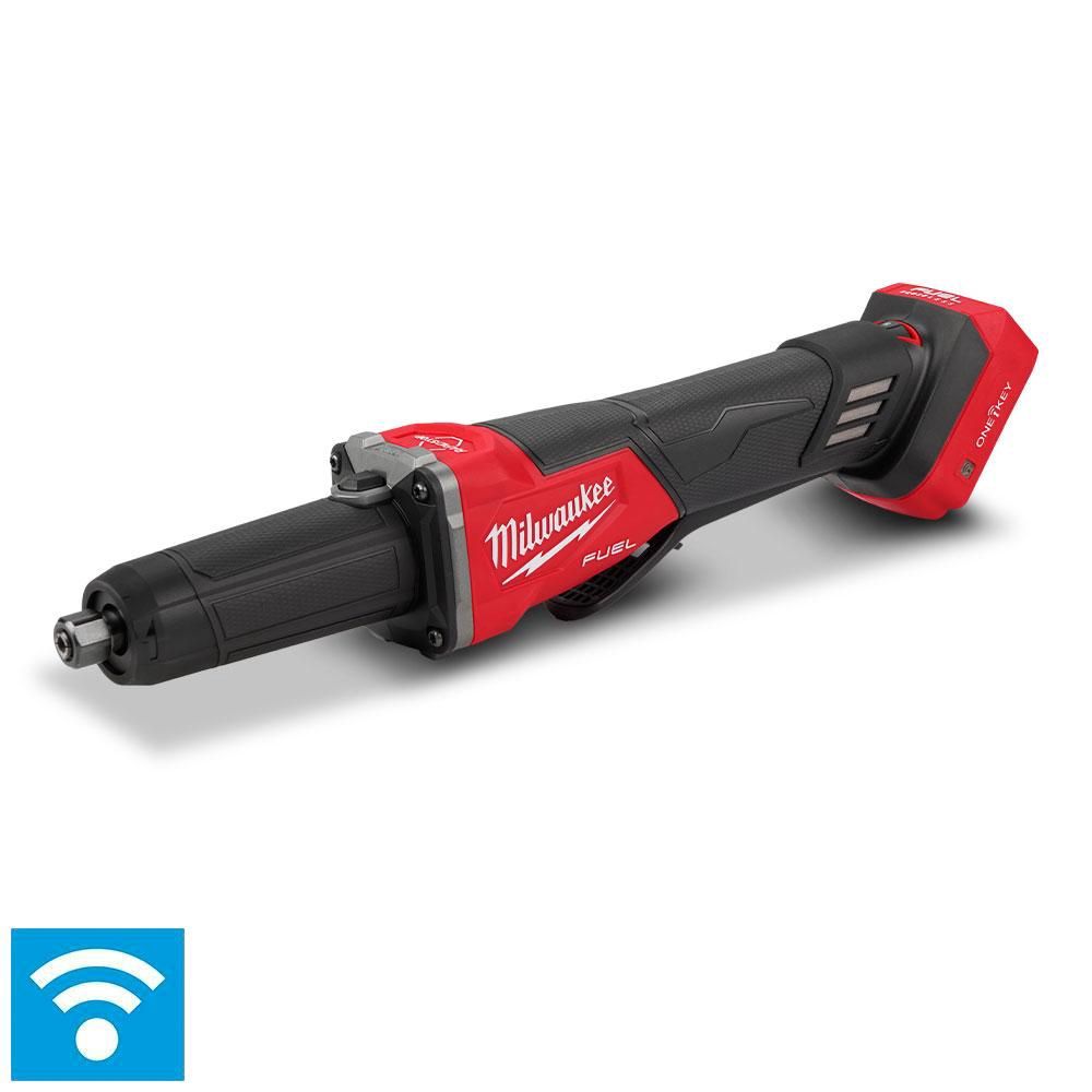 Milwaukee M18FDGROVPDB0 18V Li-ion Cordless Fuel ONE-KEY 1/4&quot; Braking Die Grinder with Deadman Paddle Switch - Skin Only