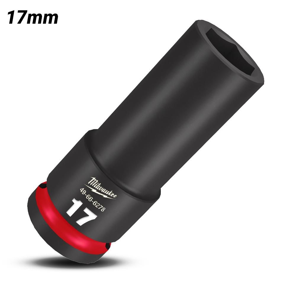 Milwaukee 49666278 1/2&quot; Drive 17mm Metric Shockwave 6 Point Deep Impact Socket
