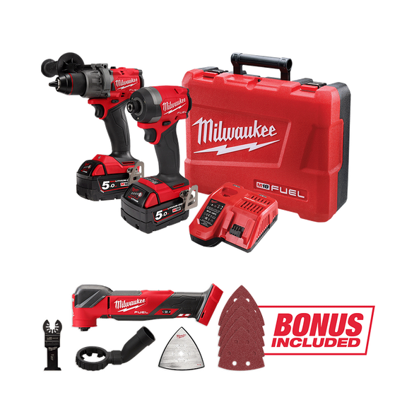Milwaukee M18FPP2AA3B502C 18V 5.0Ah Li-ion Cordless Brushless 2pce Combo Kit