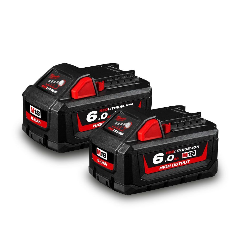 Milwaukee M18HB62 18V 6.0Ah Li-ion Cordless REDLITHIUM High Output Battery Twin Pack