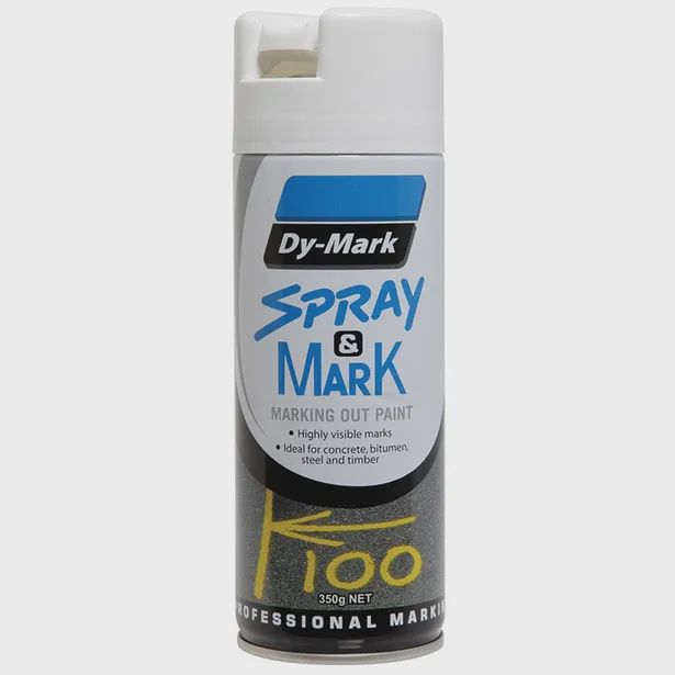 DYMARK 40013511 350g Aerosol Spray &amp; Mark White Marking Paint