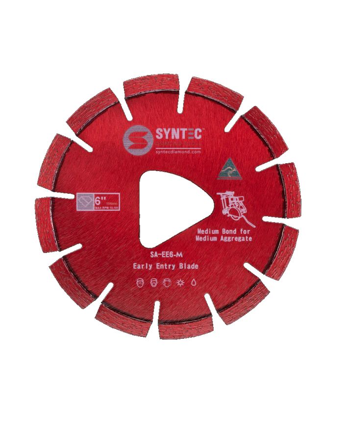 SYNTEC SA-EE6-M Segmented Early Entry Soft Cut Diamond Blade-6&quot;/154mm- Medium