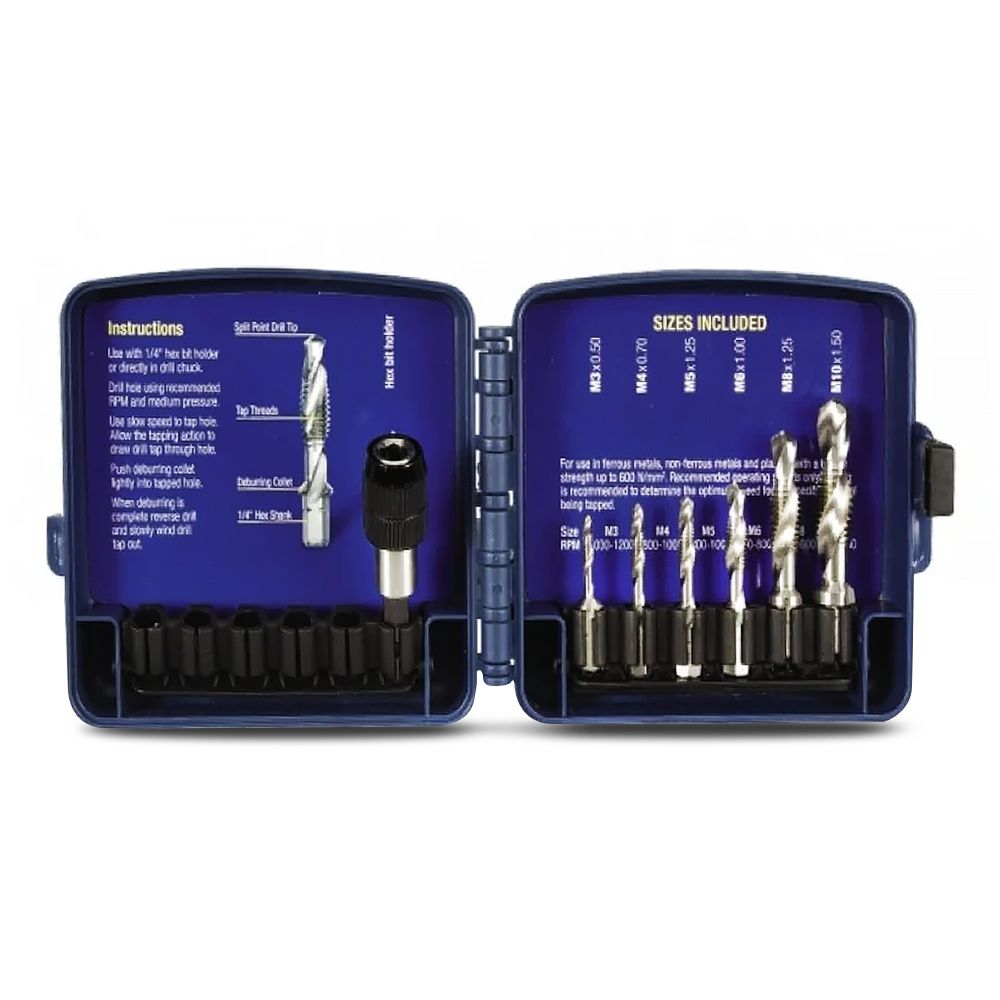 Bordo 3010-S1 3, 4, 5, 6, 8 &amp; 10mm MC HSS Drill Tap Set