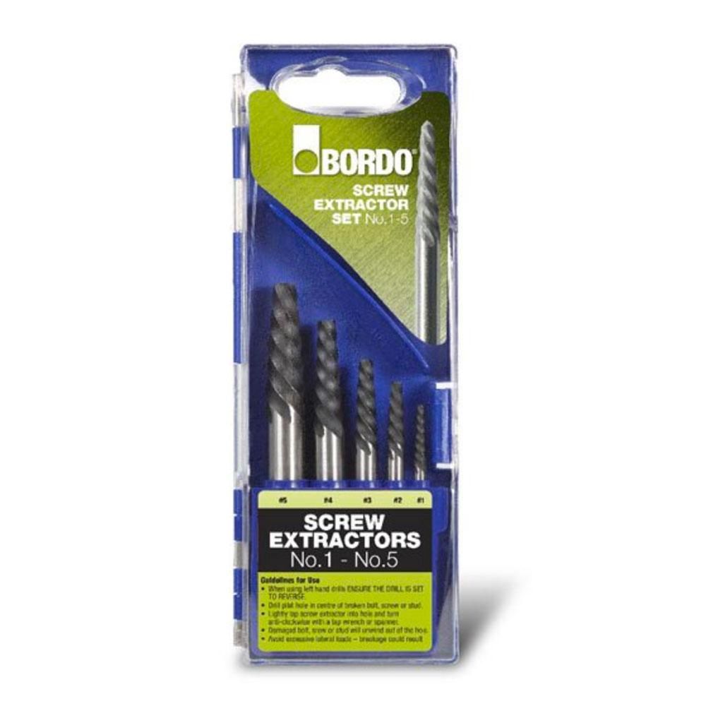 Bordo 9900-SM1 5pce Screw Extractor Set - Nos. 1-5