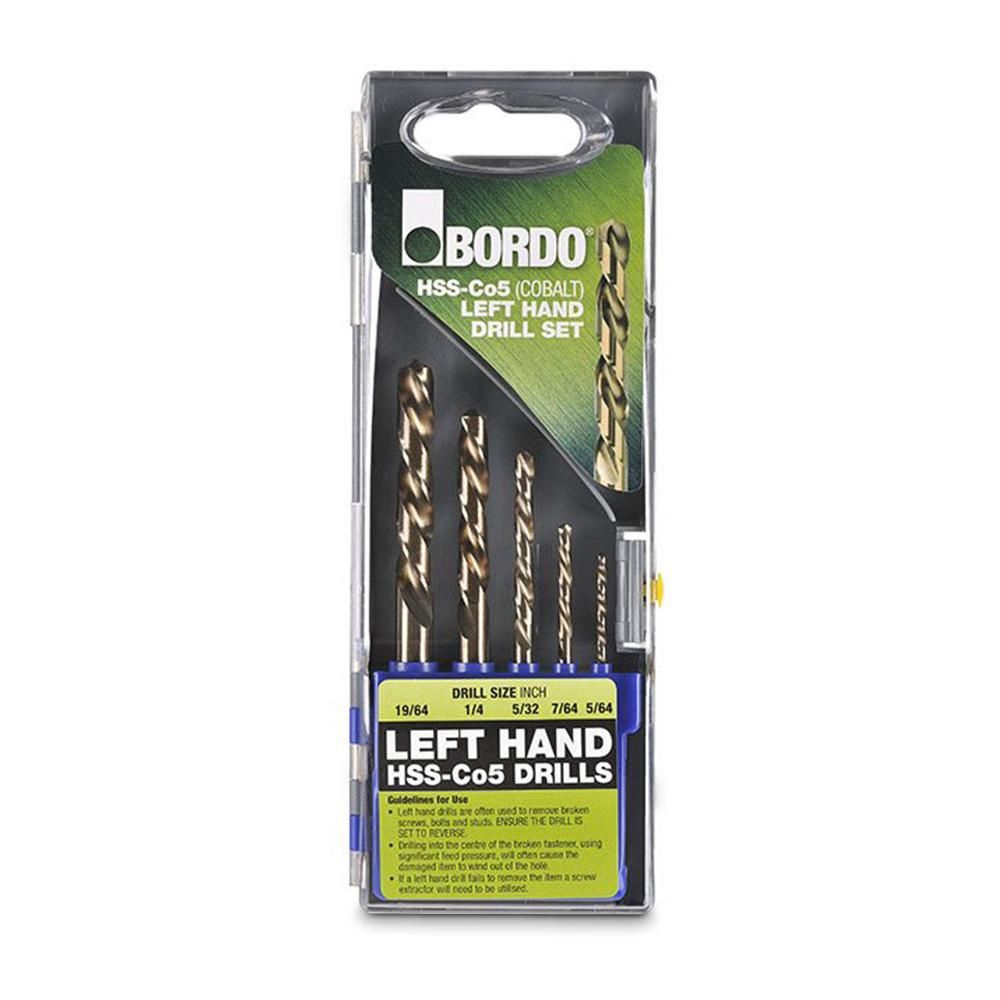 Bordo 2005-S1 HSS-Co5 (Cobalt) Left Hand Jobber Drill Set