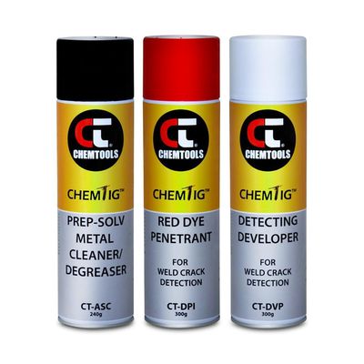 ChemTig CT-WCFF 3pce Dye Penetrant Test Kit for Weld Crack Detection
