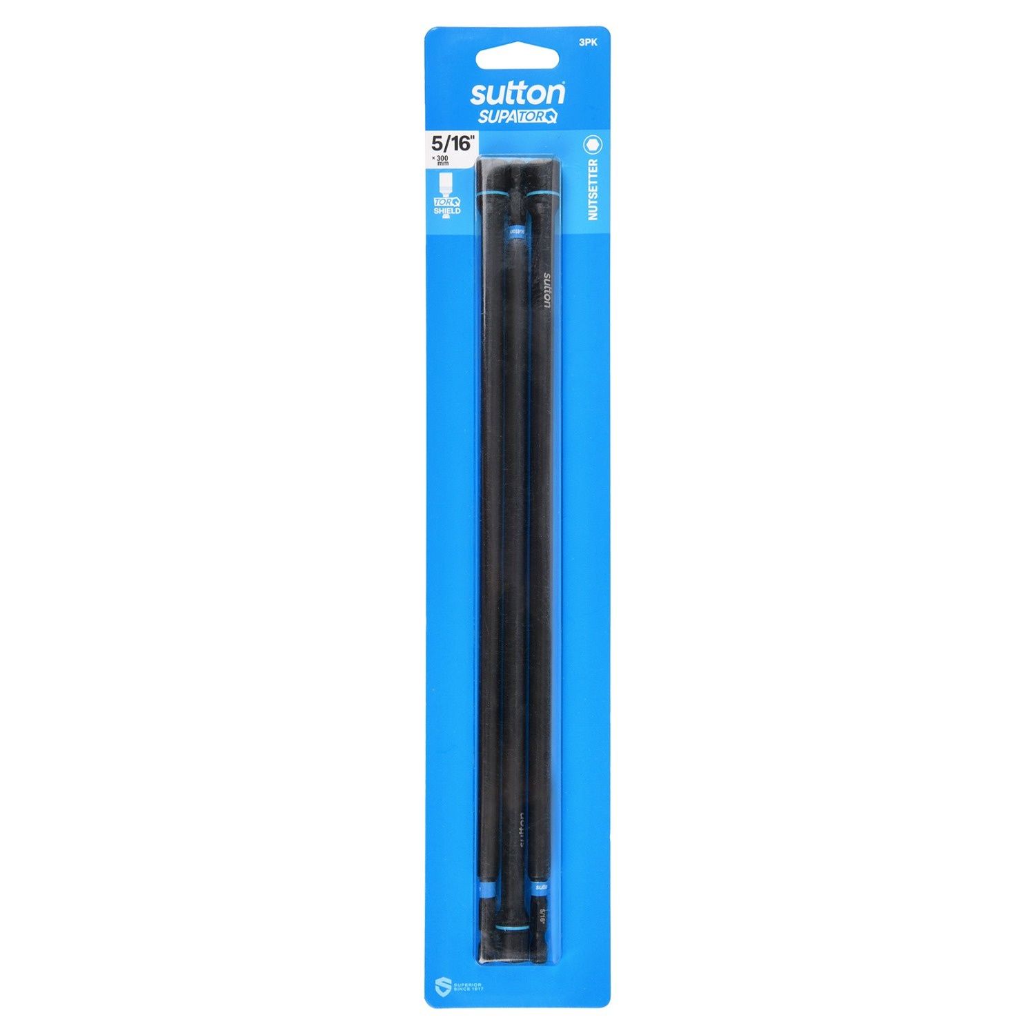 Sutton S230H03HB 5/16&quot; x 300mm Magnetic Nutsetter Bit S230 Supatorq (3 Pack)
