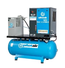 PILOT PAC4-RM-D Industrial 4-5.5KW (5.5-7.5HP) Fixed Speed Rotary Screw Mounted &amp; Dryer