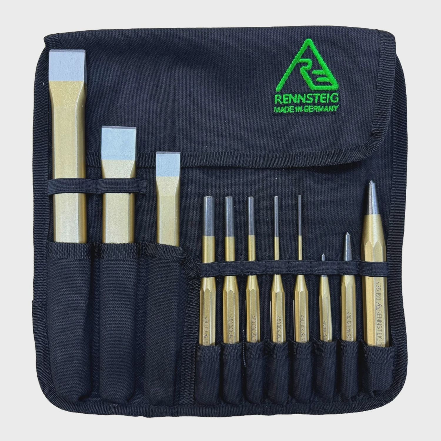 RENNSTEIG REN12 Chisel, Pin &amp; Centre Punch Set 11piece