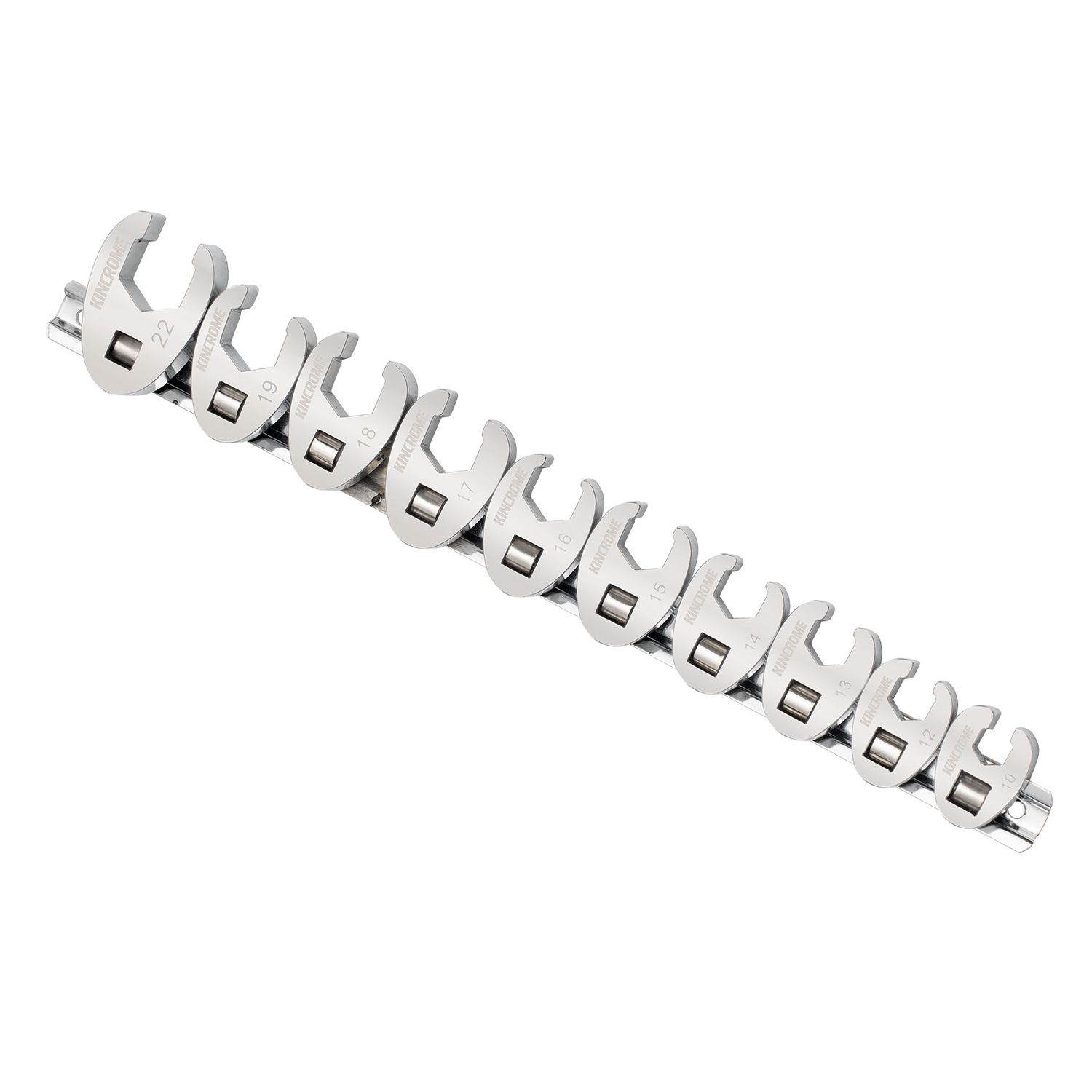 KINCROME K030007 Crows Foot Spanner Set 10 Piece 3/8&quot; Drive - Metric