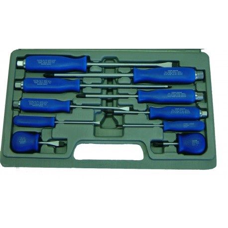 MAKO tos-010p 10-PC THRU-TANG SCREWDRIVER SET W/HEX