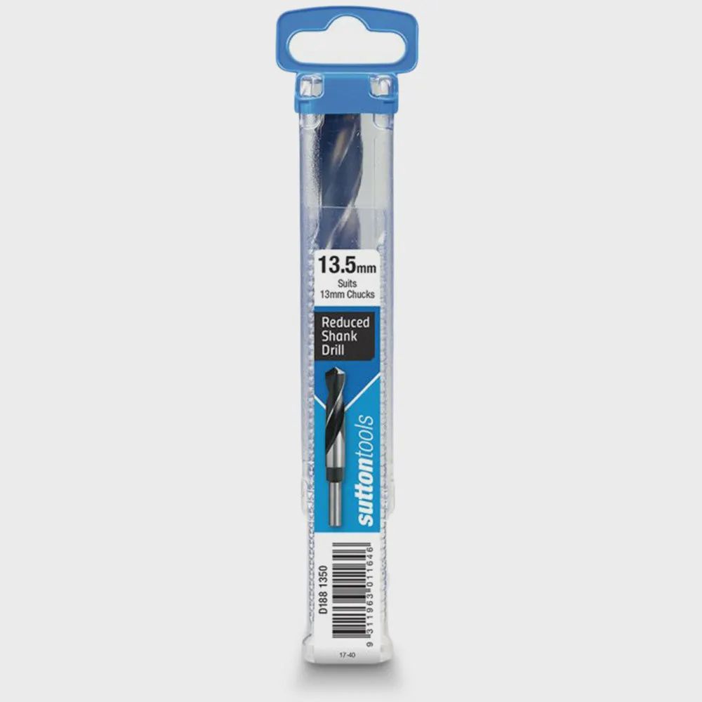 SUTTON D1881350 13.5 x 152mm 12.5mm Reduced Shank HSS Metal Drill Bit
