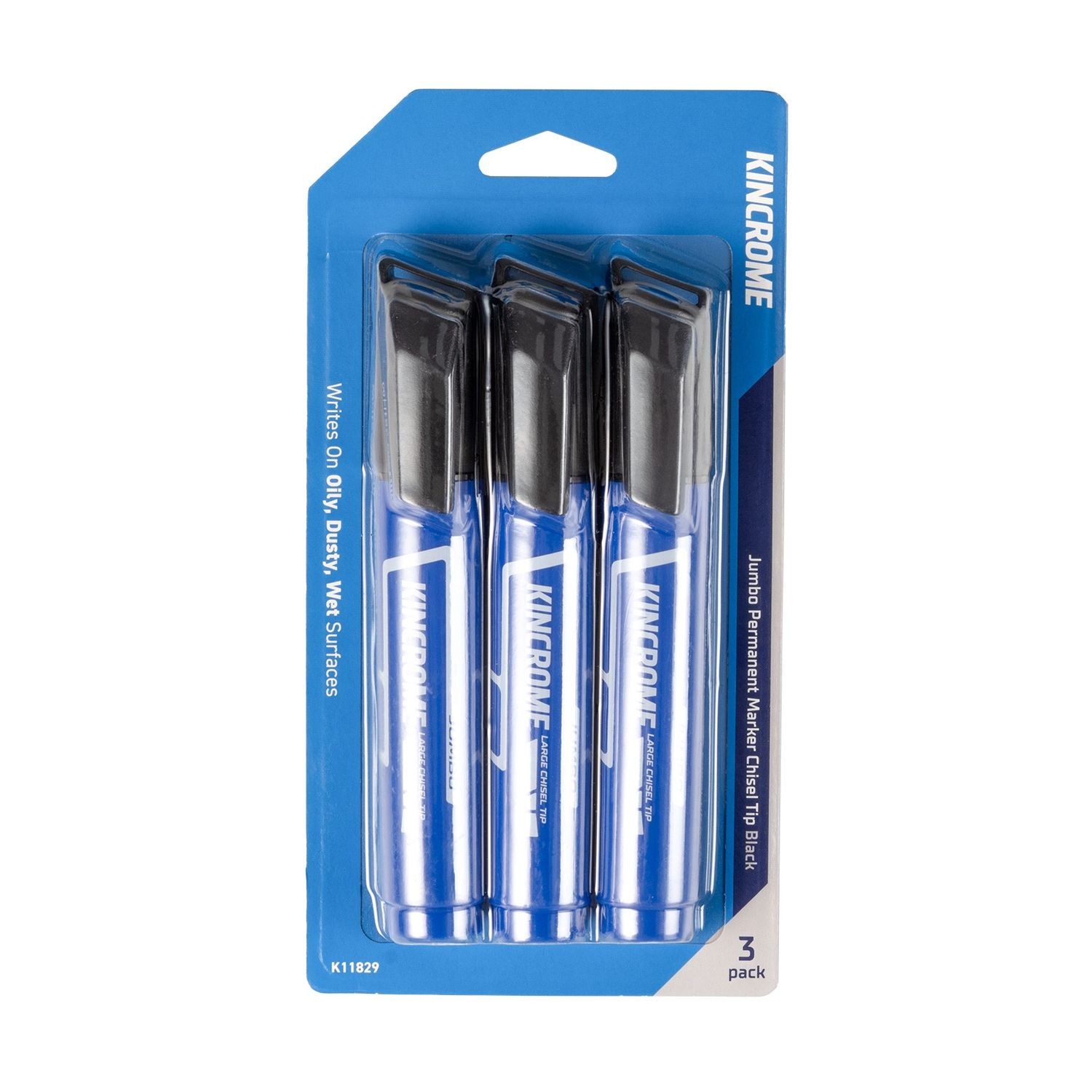 Jumbo Permanent Marker Chisel Tip Black 3 Pack