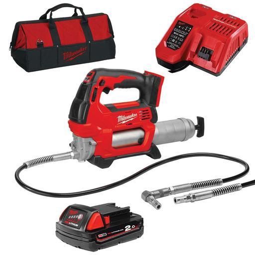 Milwaukee M18GG-201B 18V 2.0Ah Li-ion Cordless Grease Gun Combo Kit