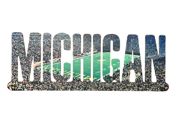 Michigan Wolverines Text Sublimated Metal Sign - Michigan Stadium