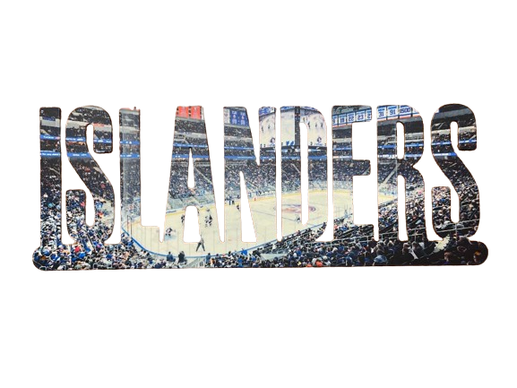 New York Islanders Text Sublimated Metal Sign- UBS Arena