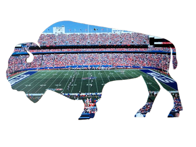 Buffalo Bills Day Side Stadium Sublimated Metal Sign- Buffalo Silhouette