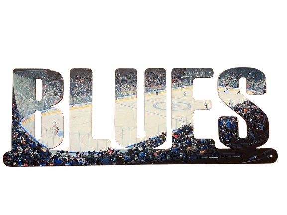 St. Louis Blues Text Sublimated Metal Sign - Enterprise Center