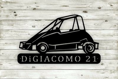 Personalized Quarter Midget Metal Wall Art Hanging Sign