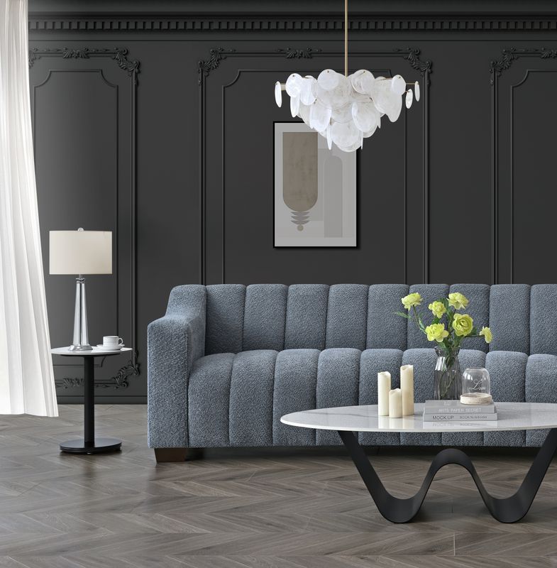 ASTORIA 3 SEATER SOFA IN IRON BOUCLE