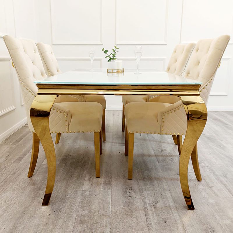 LOUIS 1.5M GOLD DINING TABLE