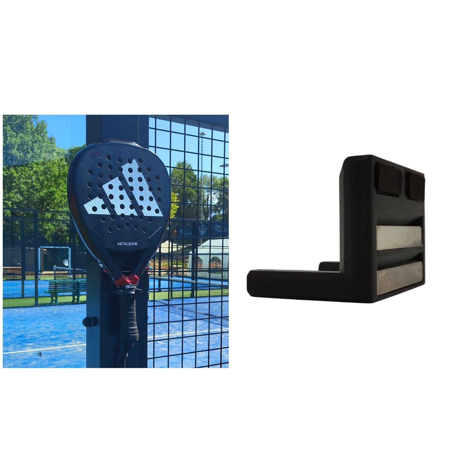 Magnetic Padel Racket Mount - Quick &amp; Secure Court-Side Holder