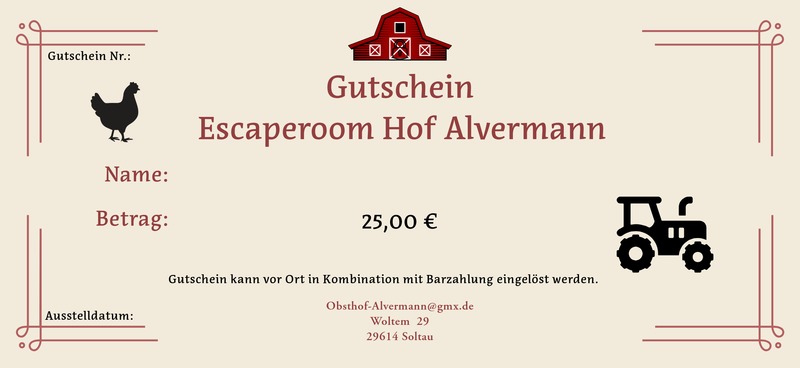 Gutschein Escaperoom