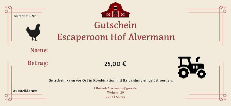 Gutschein Escaperoom Gutschein Escaperoom
