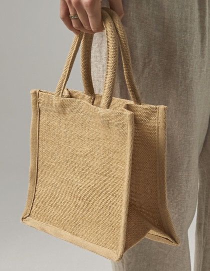 Natural Starched Jute Mini Gift Bag