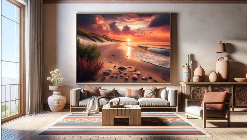 Waves Meet Horizon  - 5 Digital Images JPGs