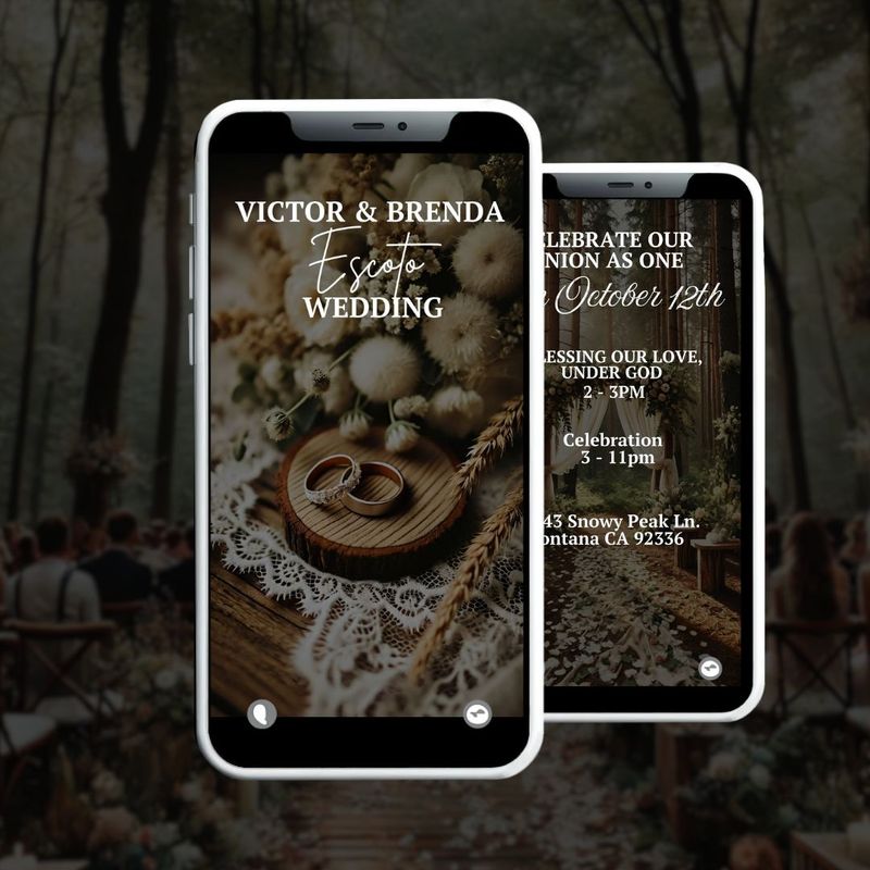 Timeless Rustic Charm Wedding Video Invitation Template