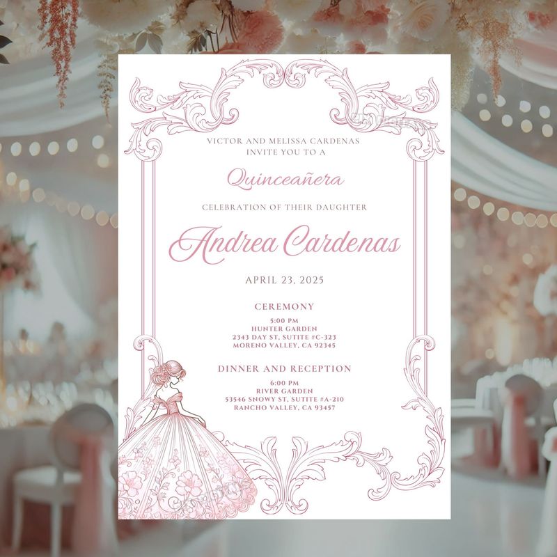 Mis Quince Años Invitation Template