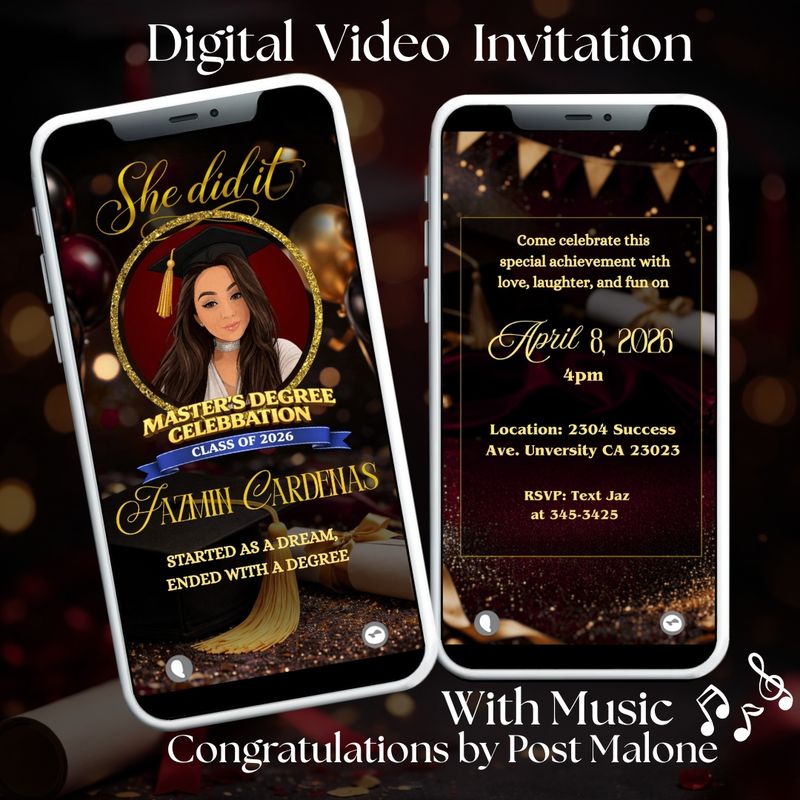 Graduation Class of 2026 Change Colors Video Invitation Template