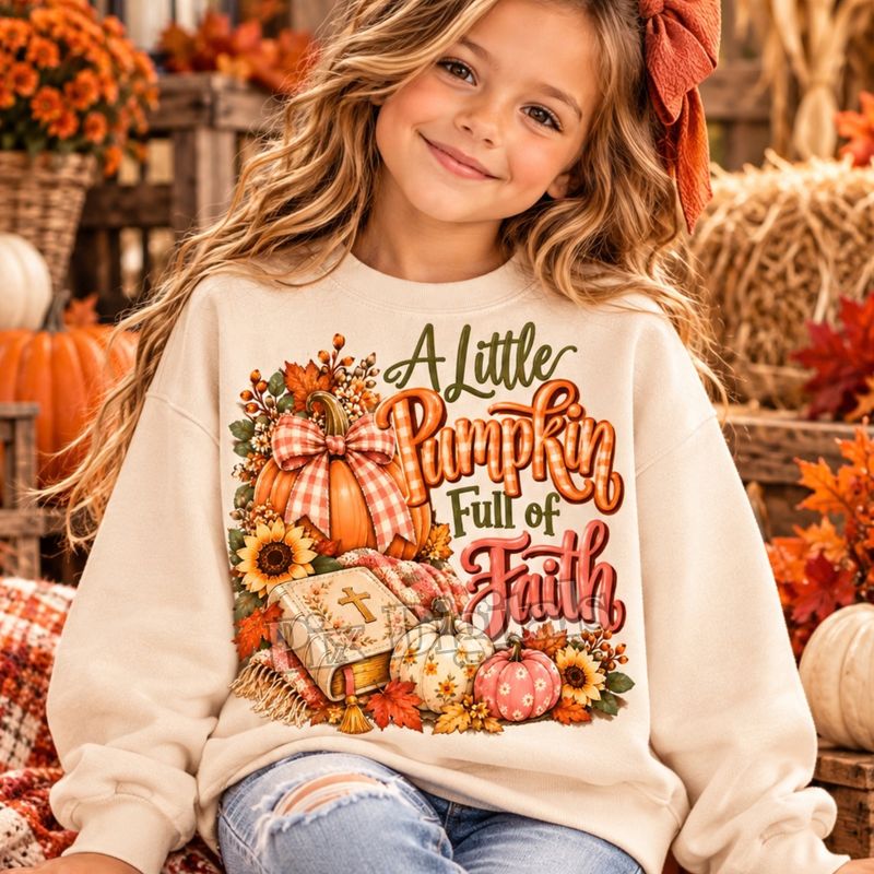 Little Pumpkin Full of Faith Design - 8 Digital Images Clipart / PNGs
